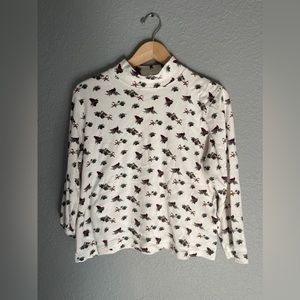 Croft & barrow white turtleneck cardinal shirt size large